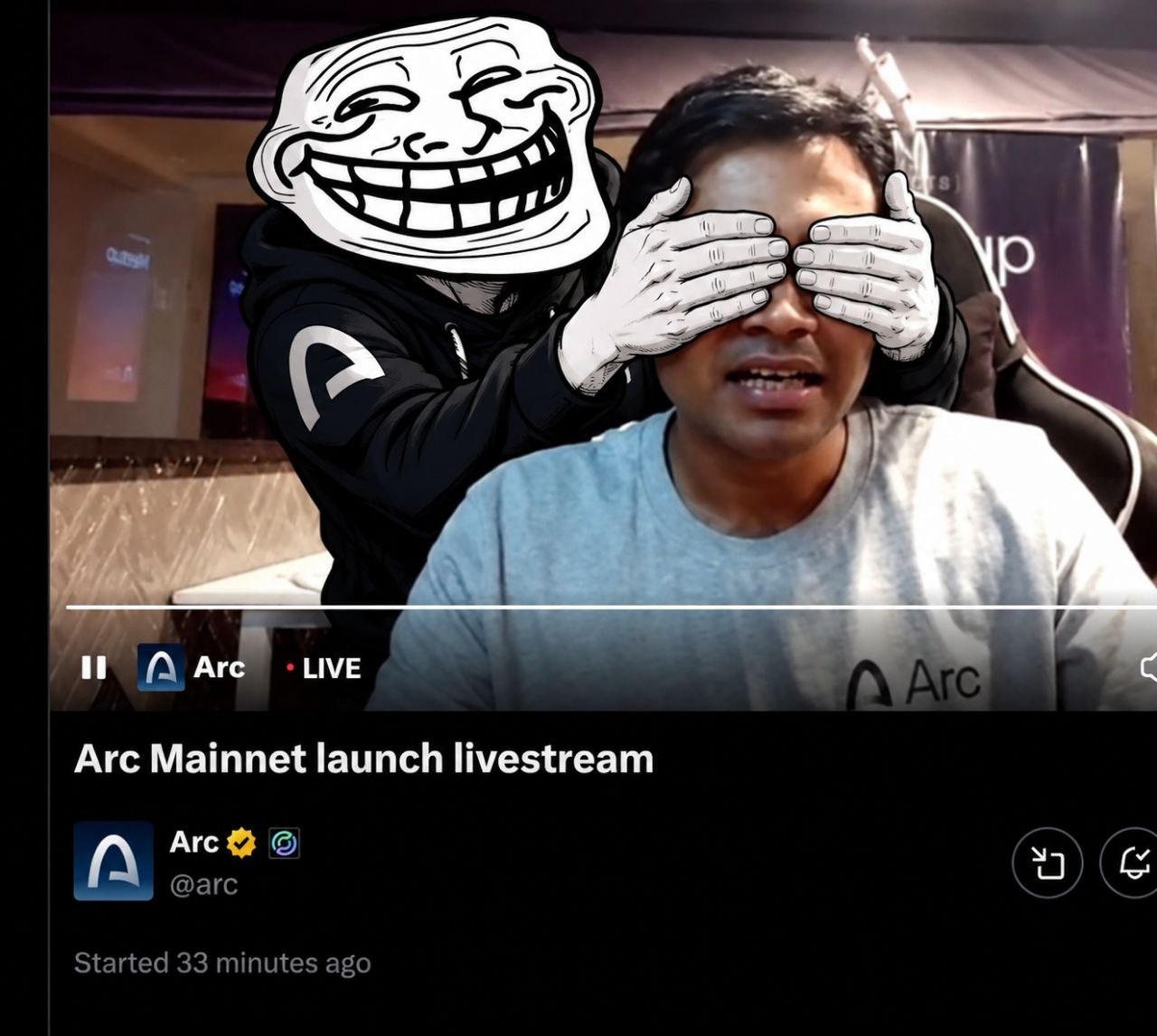 he crashed the mainnet launch stream
